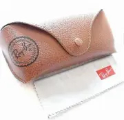 Ray-Ban Leather Glasses Case & Cleaning Cloth - Durable Soft Shell for Sunglasses & Reading Glasses