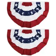 American Pleated Fan Flag,3 X6 Ft Patriotic Bunting,American US Large Size