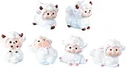 MINAOLULUS 6pcs Sheep Model Miniature Statues for Micro Landscape Decor Cute Animal Ornaments for Home Decoration for Pot Plants and Garden Styling
