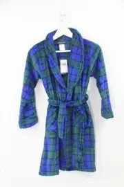 Cuddl Duds Boys Plaid Robe New Fleece Chill Chasers Medium Warm Cozy soft pjs