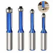 4Pcs Straight Flush Trim Router Bit Set 1/2'' Shank Top Bearing Milling Cutter