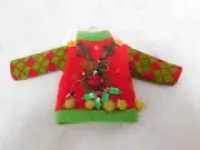Dept 56 Plush Ornament, Christmas Reindeer Sweater NEW!