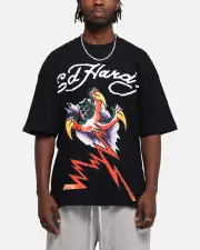 [ED HARDY] Ed Hardy Lightning T-shirt Black - Size M M Black