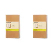 2x 3pc Moleskine 80 Pages Plain Pocket Cahier Notebook Office/Student Journal