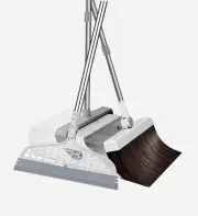Joybos® Broom and Windproof Dustpan with Adjustable Handle 3 IN 1/WHITE