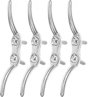 Housoutil 4Pcs Window Blind Cord Cleat Stainless Steel Curtain Rope Cleats Blind Cord Safety French Cleat Window Blind Hook for Blinds Flagpoles Boats Awnings Tarpaulins (Silver)