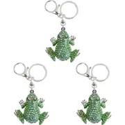3x LVD Metal Frog Keyring Keychain Hanging Charm Women's Accessory 7cm Green