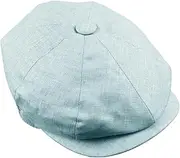[TZ Promise] Men's 100% Linen Newsboy Irish Drivers Cabbie Gatsby Apple Vintage Newsie Cap Hat
