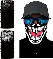 3 Pcs Neck Gaiter Shield Scarf Elastic Balaclava Headbands Headwear UV Sun Protection Outdoors Face Mask for Motorcycle Cycling Riding Skiing Halloween Party