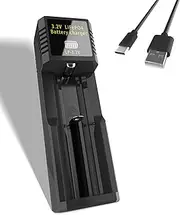 Henreepow 3.2v LifePo4 Rechargeable Battery Charger, Designed for 3.2v Batteries (3.2v 18500/3.2v 14430/3.2v AA), Automatic Power Off When Full, LED Light Display, Overcharge Protection. (1 Slot)