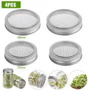 4PCS Mason Jar Mouth Strainer Lid Stainless Steel Seed Sprout Filter Mesh Screen