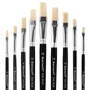 Acrylic Oil Watercolor Paint Brush Set 9pcs Flat Paintbrushes for Art Paintin...