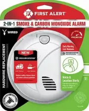 First Alert 1046778 Hardwired Photoelectric Smoke & Carbon Monoxide Alarm, Voice