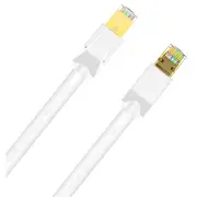 Cruxtec Cat8 Ethernet Cable - 0.5m - White -- 40Gb / SFTP Triple Shielding [RS8-005-WH]