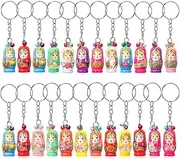Holibanna 24pc Russian Nesting Dolls Keychains Bells Pendants Key Rings Creative Keychains for Car Keys House Keys Decorative Style