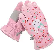 [Kisangel] Ski Gloves Ski Goggles Snow Pants Shoes Snow Gloves Snowboard Ski Glove Snowsuit Windproof Gloves The Snow Ski Mask Cold Winter Red Cotton