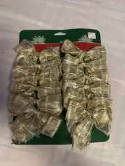 Vintage Target Trim A Tree Christmas Gold Plaid Bows W/ Wired Ties - 12 Ct
