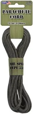 Pepperell Braiding Parachute Cord 4mmx16'-Gun Metal