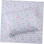 3-Piece Hearts Sheet Set | 1 Flat Sheet, 1 Fitted Twin Multicolored Hearts