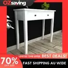 console table white MDF two drawers compact living room 79x30x74 1145