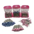 50Pcs Corundum Nail Drill Bit 3/32" Burr Manicure Cutters Drill Nail Mills Tool