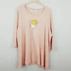 [ VIRTUELLE ] Womens Dusty Pink Organic Cotton Swing Top NEW | Size XL or AU 22