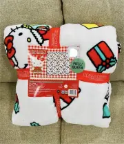 Hello Kitty Christmas Presents Mistletoe FULL / QUEEN Blanket 90 x 90 NWT