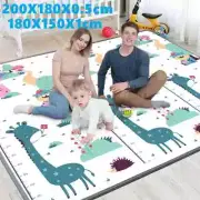 Baby Crawling Play Mat Foldable Children Carpet Double-Sided Cartoon Kids Room