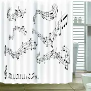 A String Of Happy Notes 3D Shower Curtain Waterproof Fabric Bathroom Decoration