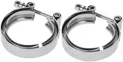 2pcs Adjustable Hose Clamp Clamps Exhaust Vehicle Clip Motorcycle Brake Bleeder Kit Pipes Clamp Exhaust Bracket Hanger Motorcycle Hanger Silver Stainless Steel