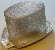 Silver Mesh Sparkle Party Tuxedo Top Hat Adult Costume Dress Up America NEW