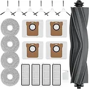 Pack of 20 Accessories Vacuum Main Side Brush Filter Mop Parts 4 Dust Bags 6 Side Brushes 1 Cleaning Brush ，Compatible for Dreame， L20 Ultra