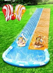 JOYIN 22.5Ft Water Slides and 2 Bodyboards, Lawn Water Slide Summer Slip Watersl