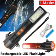 Flashlight Emergency Working LED Lights Torch USB Rechargeable Tactical Battery