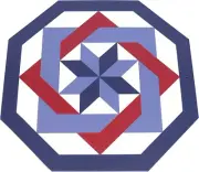 AmishToyBox.com Hand-Painted Barn Quilt - Octagon Red Labyrinth Design -...