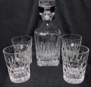Beautiful Gorham Crystal Decanter and four glasses
