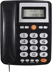 YUEKU Desktop Corded Landline Phone Big Button Corded Telephone for Elderly Seniors Phone with LCD Display Flash/Redial/Hands Free Functions Dual Ports for The Switch for Home Hotel Office Bank Call