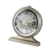 Decorative Round Shape Silver Glitter Design Analog Deco Wall Clock 27*31 cm