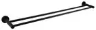 Matte Black Double Towel Rail Holder Curve Design 600x115x45mm