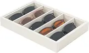 [Justsoso] Bedside Organizer Tray, Desktop Storage Tray for Jewelry, Sunglass, Phone, Watch, Perfume,Lipstick, Nightstand Desk-top Catchall Tray, Multi-use Holder Tray for Desk Drawer (Beige 5Grid)