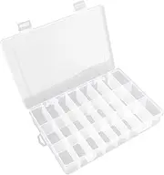 [OALCQ] 24 Grids Plastic Organizer Box With Dividers Clear Craft Storage Bead Organizer Box Earring Organizer Travel Pill Organizer Jewelry Organizer Storage Boxes Screw Seed Small Parts Organizer Hair Tie