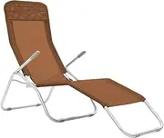 Camping Sunloungers Reclining Patio ChairsFolding Sun Loungers 2 pcs Taupe