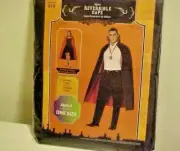 Halloween Costume Adult Cape Vampire Witch Red Black Reversible One Size Unisex