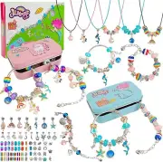 Charm Bracelet Making Kit for Girls, Jewelry Beads, Unicorn/Mermaid Craft NEW