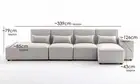 Foret 5 Seater Sofa Modular Corner Lounge Couch Fabric Left Chaise Ottoman Beige
