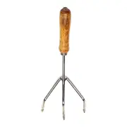 Hand Cultivator, Hand Rake with Wooden Handle, Manual Small Hand Rake, Till Soil, Hand Tiller