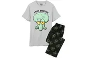 SpongeBob SquarePants Mens Squidward Long Pyjama Set (Grey/Black) - UTNS6881