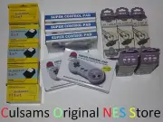 5 NEW SUPER NINTENDO SNES CONTROLLERS, 5 NEW AC ADAPTERS & 5 NEW AV CABLES LOT