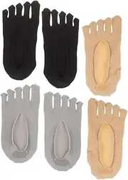 [ROMISBABA] 3 Pairs Toe Sock Sneakers Shoes Bunion Correctors for Women Running Socks Separators Women Invisible Socks Crew Socks Women Low Cut Socks No Show Socks Trouser Toes Slippers Nylon