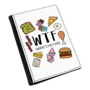 WTF Where's The Food Passport Holder Cover Case Chocolate Funny Burger Hungry